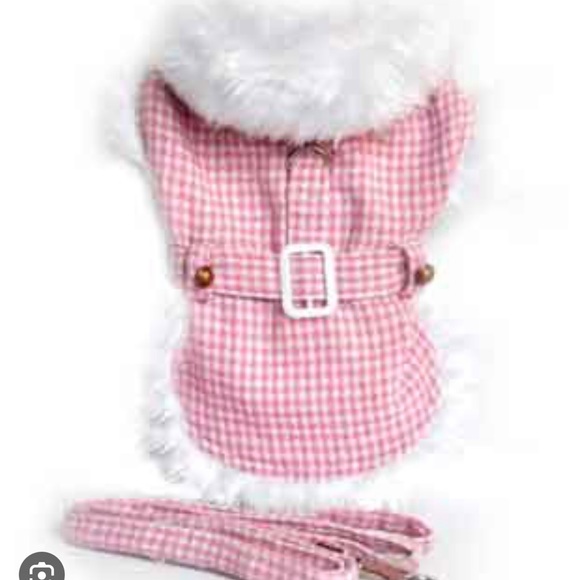 Dog Coat Harness w/ matching Leash fits Dogs 16-25 lbs Doggie Design Fashion New - Picture 2 of 5